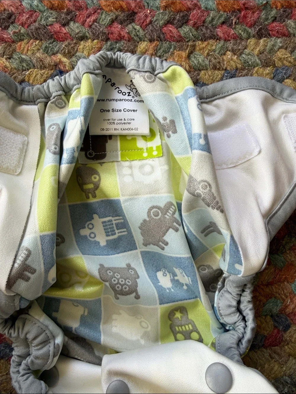Rump-a-rooz Reusable Kids Cloth Diaper Cover One Size Blue Robot Lot of 2